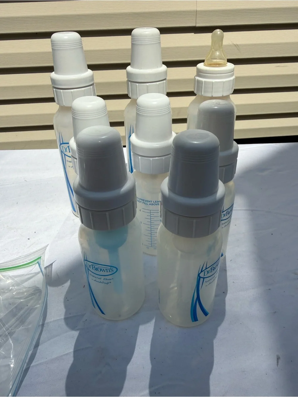 White Baby Feeding Bottle - Clear Plastic (Pack)